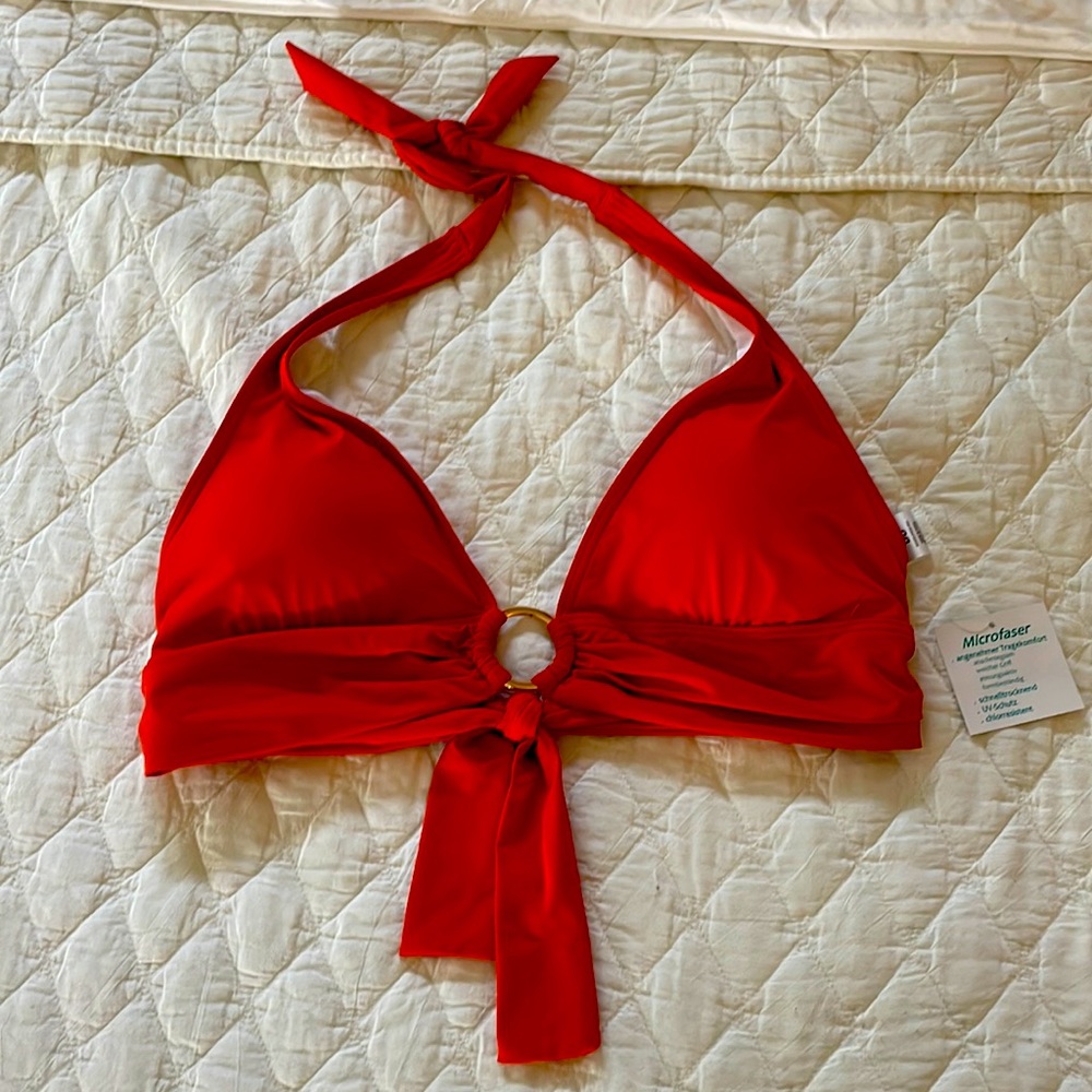 LASCANA Venus Womens Triangle Tie-Top/ DD- Burnt Orange